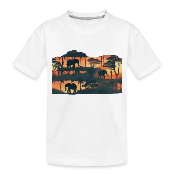 Elephants on tour - Kinder Premium Bio T-Shirt - Weiß - Vorne