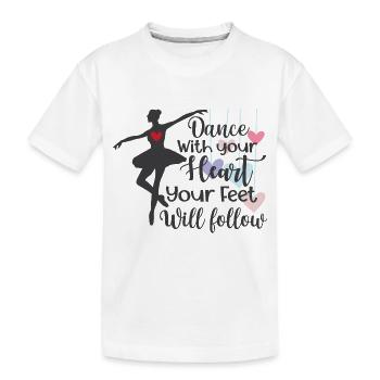 Tanzen Sie mit ganzem Herzen - Kinder Premium Bio T-Shirt - Weiß - Vorne
