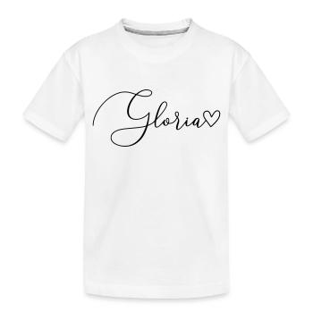 Gloria Surname First Name Girl - Kids' Premium Organic T-Shirt - white - Front