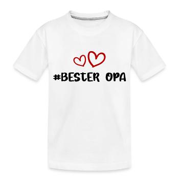 Bester Opa Herz Liebe - Kinder Premium Bio T-Shirt - Weiß - Vorne