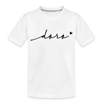 Doro Cursive Name - Kids' Premium Organic T-Shirt - white - Front