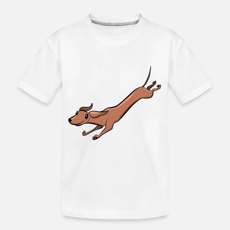Dackel - Kinder Premium Bio T-Shirt - Weiß