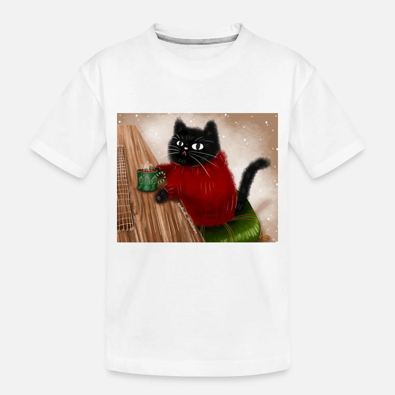 Chat en pull - T-shirt bio Premium Enfant - blanc