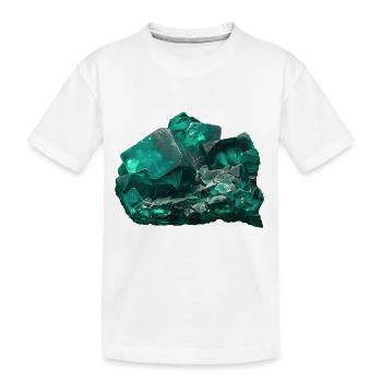 Fluorit grün Flussspat Mineral Kristall - Kinder Premium Bio T-Shirt - Weiß - Vorne