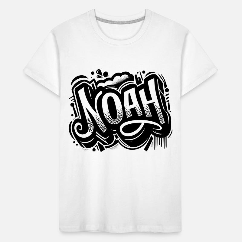 Noah Surname First Name Graffiti Kids' Premium Organic T-Shirt