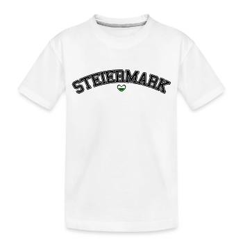 Steiermark Herz Schrift - Kinder Premium Bio T-Shirt - Weiß - Vorne