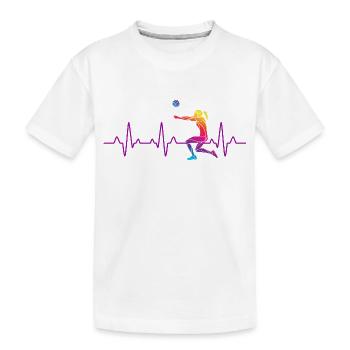 Battement de coeur volley ball - T-shirt bio Premium Enfant - blanc - Devant