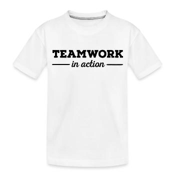 Teamwork - Kinder Premium Bio T-Shirt - Weiß - Vorne