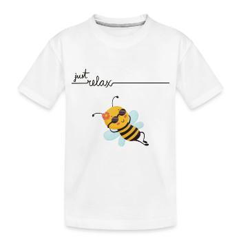 Just relax bee - Kinder Premium Bio T-Shirt - Weiß - Vorne