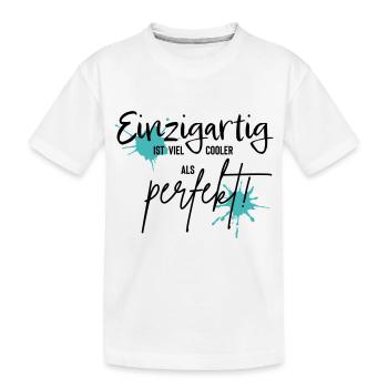 einzigartig - Kinder Premium Bio T-Shirt - Weiß - Vorne