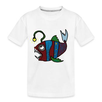 Anglerfisch - Kinder Premium Bio T-Shirt - Weiß - Vorne