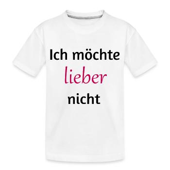 Ich möchte lieber nicht - Kinder Premium Bio T-Shirt - Weiß - Vorne