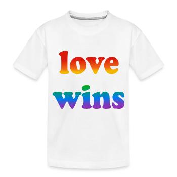 Love wins - Kids' Premium Organic T-Shirt - white - Front