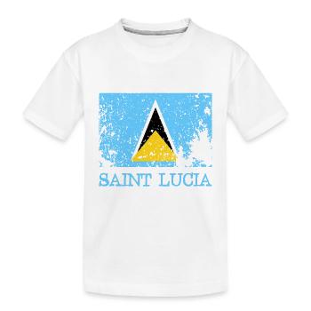 Saint Lucia Grunge Flag - Castries - West Indies - Kids' Premium Organic T-Shirt - white - Front