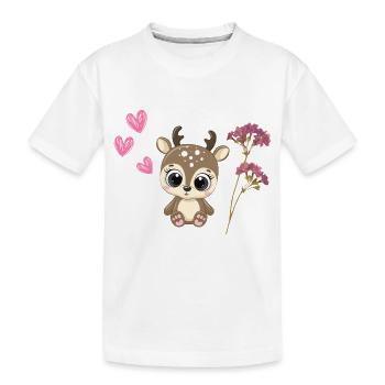 Reh - Kinder Premium Bio T-Shirt - Weiß - Vorne