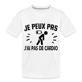 je peux pas j'ai pas de cardio - T-shirt bio Premium Enfant - blanc - Devant