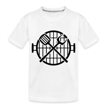 grill - Kids' Premium Organic T-Shirt - white - Front