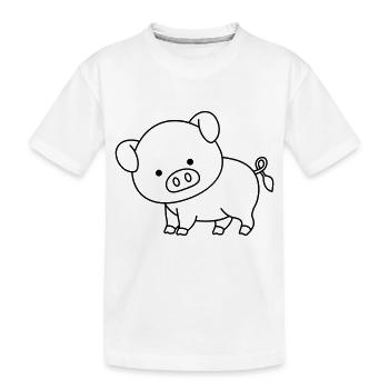 pig - Kinder Premium Bio T-Shirt - Weiß - Vorne