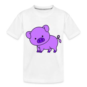 pig - Kinder Premium Bio T-Shirt - Weiß - Vorne