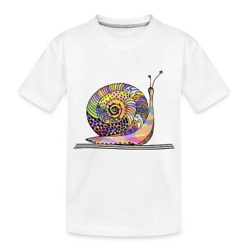 Schnecke - Kinder Premium Bio T-Shirt - Weiß - Vorne