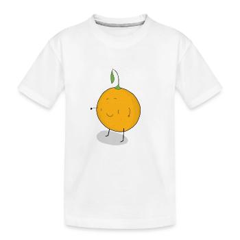 orange - Kinder Premium Bio T-Shirt - Weiß - Vorne
