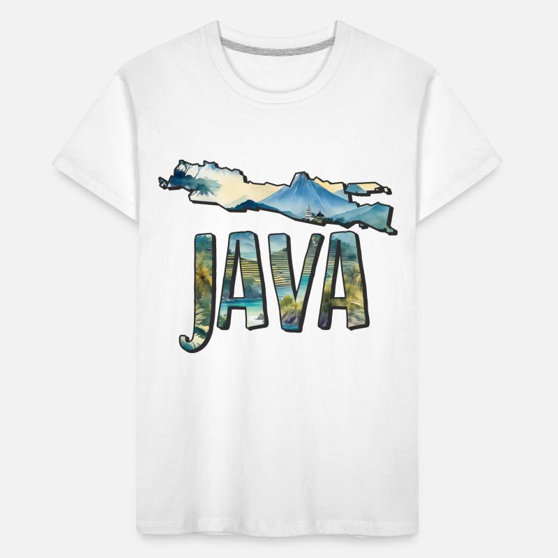 Watercolor Map Java Kids' Premium Organic T-Shirt