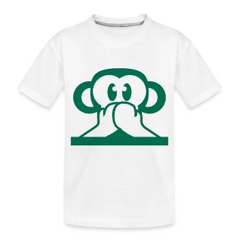 3 Wise Monkeys Speak Nothing Talk Keeps Mouth Shut - Kids' Premium Organic T-Shirt - white - Front