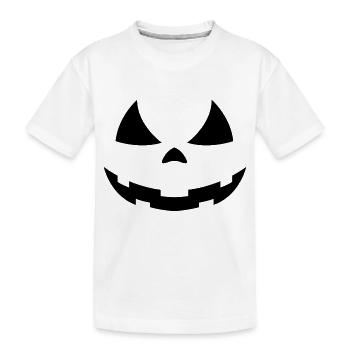 Citrouille Halloween Visage Noir - T-shirt bio Premium Enfant - blanc - Devant