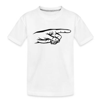 Zeigefinger, Hand, Da lang, Zeiger, Du bist - Kinder Premium Bio T-Shirt - Weiß - Vorne