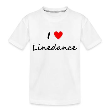 I Love Linedance - Kinder Premium Bio T-Shirt - Weiß - Vorne
