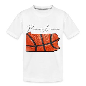 Basketball in der Pennsylvania State Landkarte PA - Kinder Premium Bio T-Shirt - Weiß - Vorne