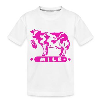 Carton de lait vache rose - T-shirt bio Premium Enfant - blanc - Devant
