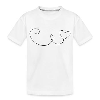 Heart Swing Line - Kids' Premium Organic T-Shirt - white - Front