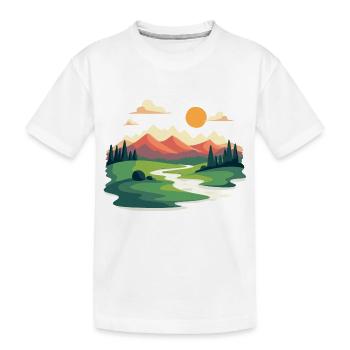 Paysage de montagne pittoresque combiné dans la paix et la nature - T-shirt bio Premium Enfant - blanc - Devant