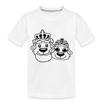 Deux Chiens Couronne Roi Reine Souverain Majesté - T-shirt bio Premium Enfant - blanc - Devant