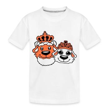 Deux Chiens Couronne Roi Reine Souverain Majesté - T-shirt bio Premium Enfant - blanc - Devant