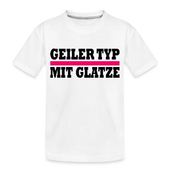 geiler typ mit glatze - Kinder Premium Bio T-Shirt - Weiß - Vorne