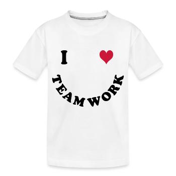 Ich liebe Teamwork - Kinder Premium Bio T-Shirt - Weiß - Vorne