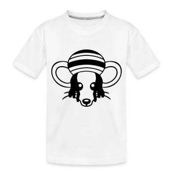 Souris Raggae Jamaica Chapeau Rasta Lure Chill Hat - T-shirt bio Premium Enfant - blanc - Devant