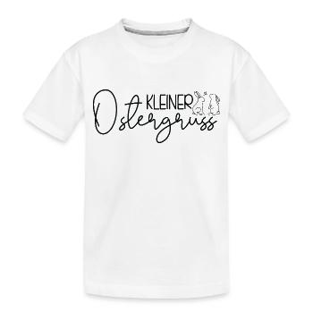 Kleiner Ostergruß 🐰🌸 - Kinder Premium Bio T-Shirt - Weiß - Vorne