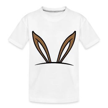 Hase Hasenohren Loch versteckt Tasche lustig süß - Kinder Premium Bio T-Shirt - Weiß - Vorne