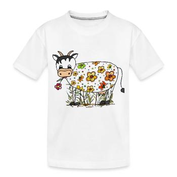 Cow - Kids' Premium Organic T-Shirt - white - Front