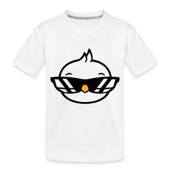 Vogel Sonnenbrille Cool schwarze Brille Coolness - Kinder Premium Bio T-Shirt - Weiß - Vorne