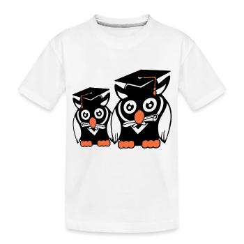 2 Owls Graduation College Abitur Student Team - Kids' Premium Organic T-Shirt - white - Front