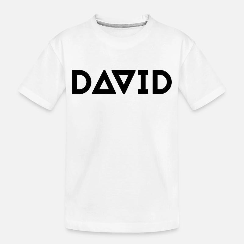 First name David - Kids' Premium Organic T-Shirt - white