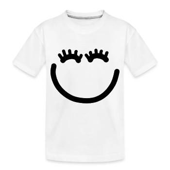 Visage heureux avec des cils - T-shirt bio Premium Enfant - blanc - Devant