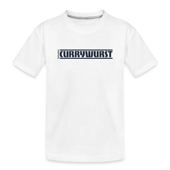 „Genussmittel“ Serie | Currywurst - Kinder Premium Bio T-Shirt - Weiß - Vorne