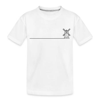 Windmühle Mühle Symbol - Kinder Premium Bio T-Shirt - Weiß - Vorne