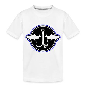Hameçons de pêche au poisson - T-shirt bio Premium Enfant - blanc - Devant