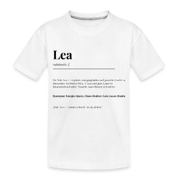 Lea - Kinder Premium Bio T-Shirt - Weiß - Vorne